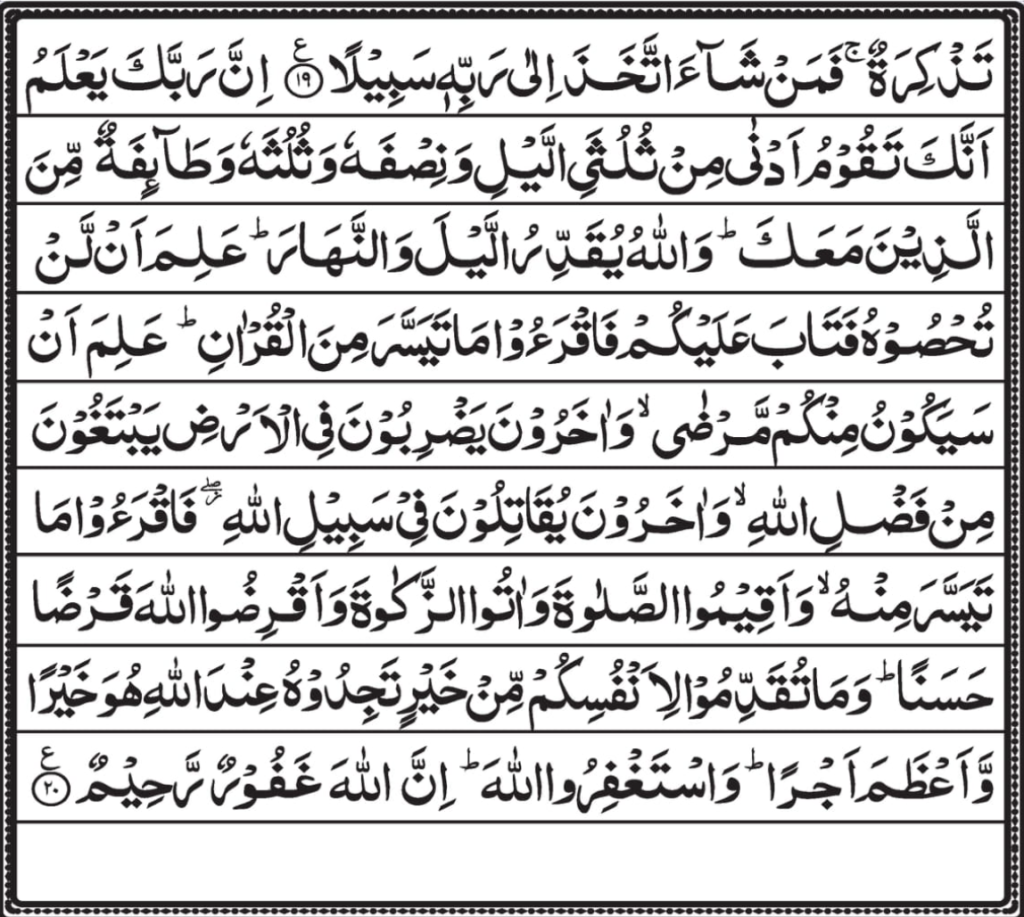 Surah Muzammil Page 2