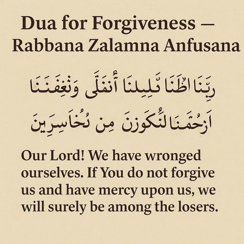 Dua for Forgiveness – Rabbana Zalamna Anfusana_S Dua for Forgiveness – Rabbana Zalamna Anfusana